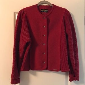 Geiger VTG Red Wool Cardigan